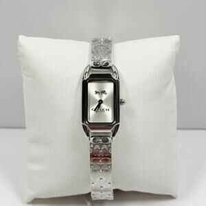 Coach 14504147 Cadie White Dial Crystal White Tone Bangle Bracelet Women’s Watch